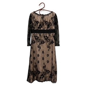 Landa Cocktail Black Gold Lace Dress Size 8